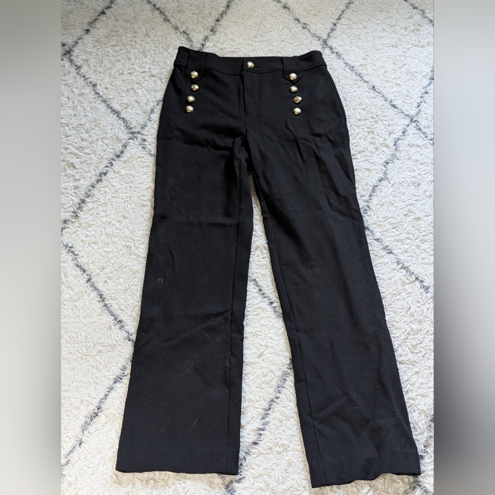 Black Button-Detail Women's Pants